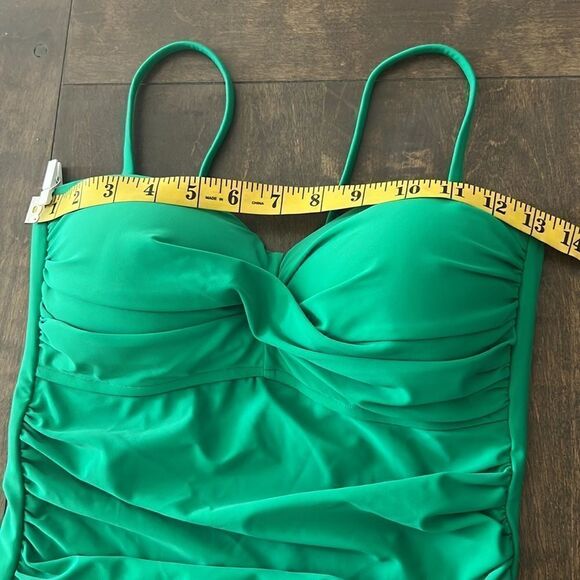 RELLECIGA Tummy Control Swimwear Strapless One Piece Swimsuit Ruched Swimsuit - Picture 10 of 14